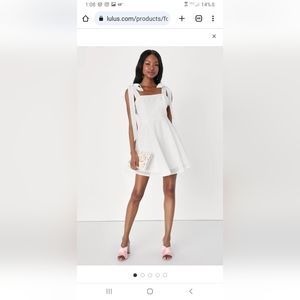 Lulus Forever Darling White Gingham Burnout Tie-Strap Mini Dress